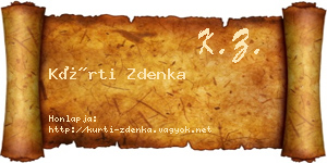 Kürti Zdenka névjegykártya